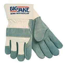 Big Jake Gloves, Leather Gunn Pattern, 2 3/4" Safety Cuffs