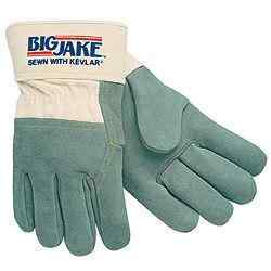 Big Jake Gloves, 3/4 Leather Back, 2 3/4" Safety Cuff