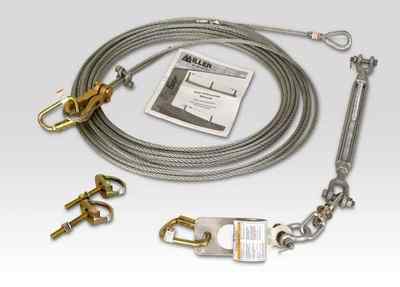 Temporary Horizontal Lifeline System- 60ft Kit w/two (2) 416 D-bolt An