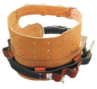 Miller Linemens Belts-  Leather back-saver body pad with a D-saddle