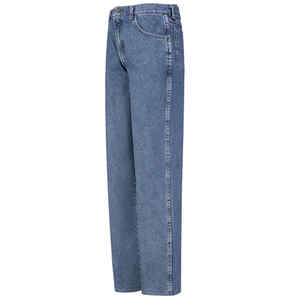 Relaxed Fit Stone Wash Denim Jeans: Waist Size 32