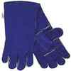 Welders, Blue Select Leather, Reinforced Palm Gloves 